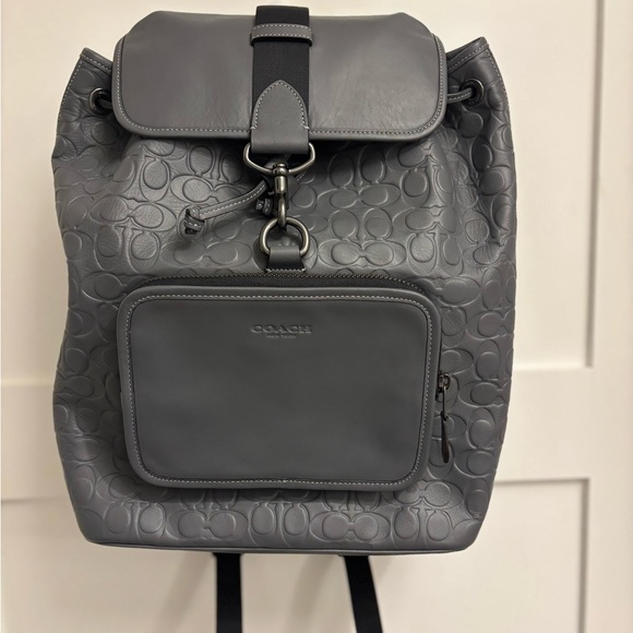 COACH SULLIVAN LEATHER BACKPACK IN SIGNATURE GREY LEATHER - Picture 5 of 14